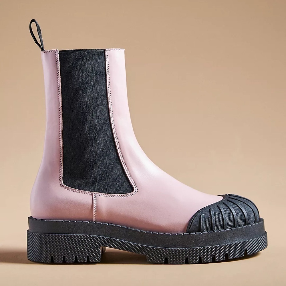Anthropologie Pink and Black Combat Boots